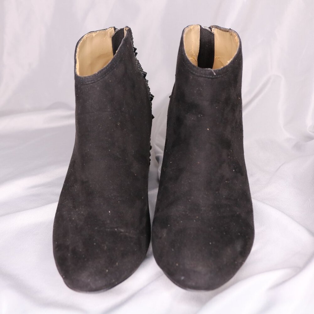 Zara Black Studded Embellished Block Heel Ankle Boots Booties Size 38 - Picture 2 of 14